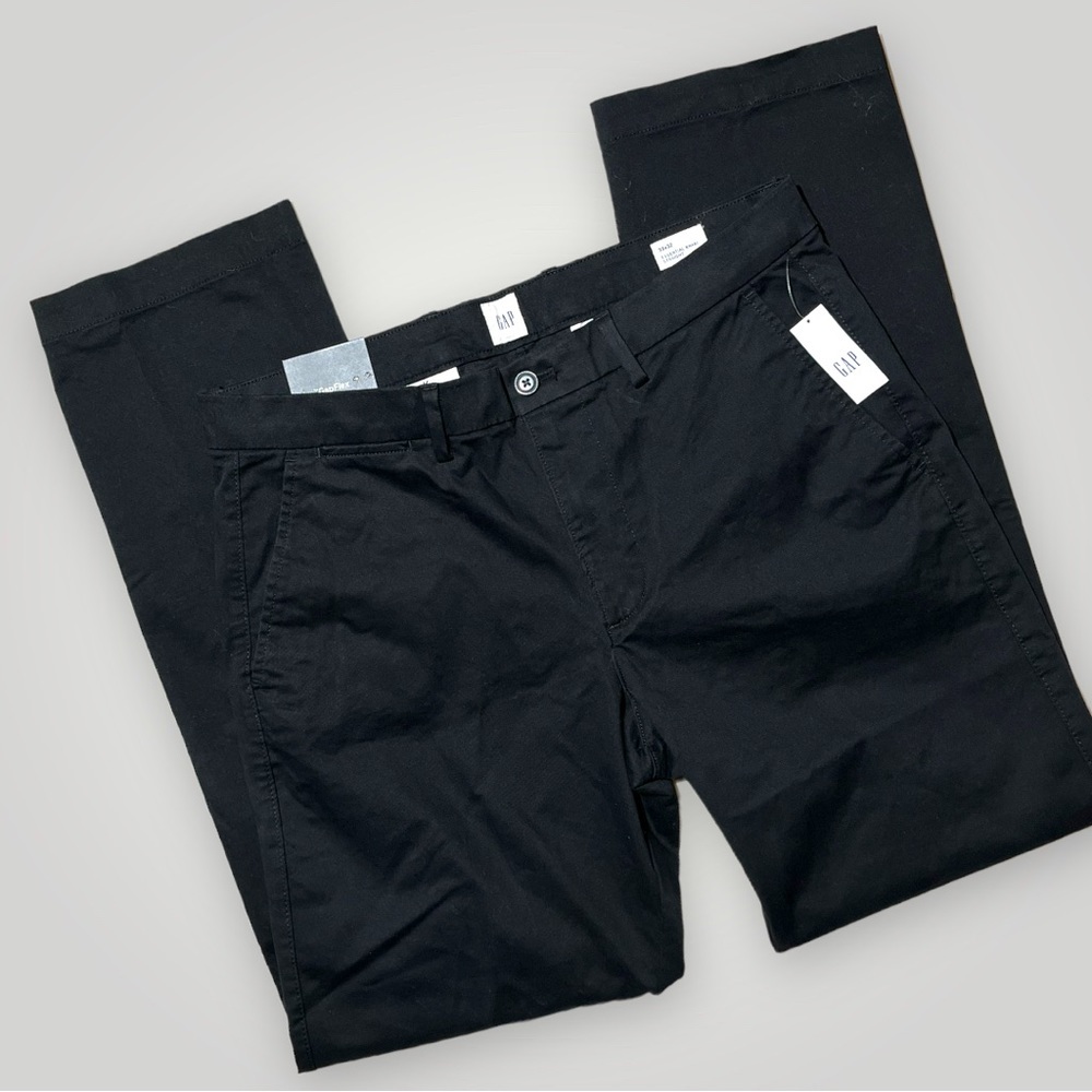 Gap Essential Khaki Straight Leg Black Pants 33”x32” - Picture 12 of 16